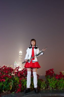 26 Aralık 2005 'te Japon Anime Cosplay Kadını Partide