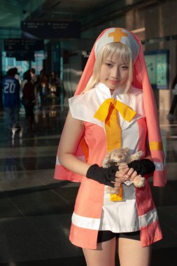 26 Aralık 2005 'te Japon Anime Cosplay Kadını Partide