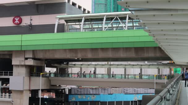 Junio 2021 Wong Chuk Hang Station Mtr Rápido Elevado — Vídeo de stock