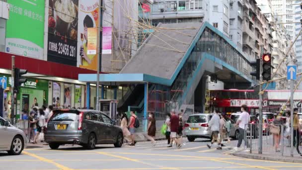 Juin 2021 Passage Piétonnier Achalandé Percival Street Causeway Bay Hong — Video