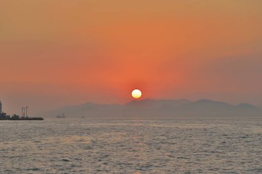 Kennedy Town, Belcher Bay, Hong Kong manzaralı.