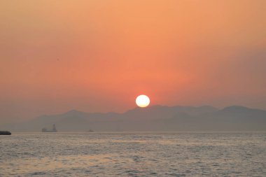Kennedy Town, Belcher Bay, Hong Kong manzaralı.