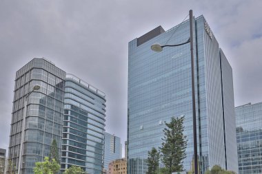 25 Haziran 2021 Ngau Tau Kok, Hong Kong 'daki modern ofis.