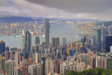 11 Jue 2021 Bulut Günü 'nde Hong Kong Skyline