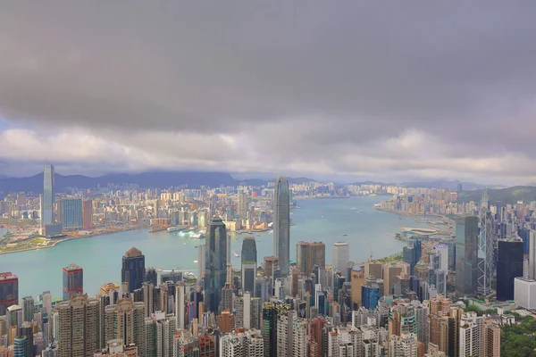 Jue 2021 Kowloon Güneşli Bir Gün Island Hong Kong Bulutlu — Stok fotoğraf