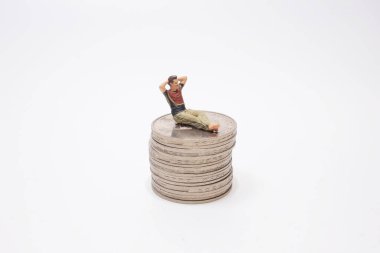 Mini figür, emeklilik planı, hayat sigortası konsepti