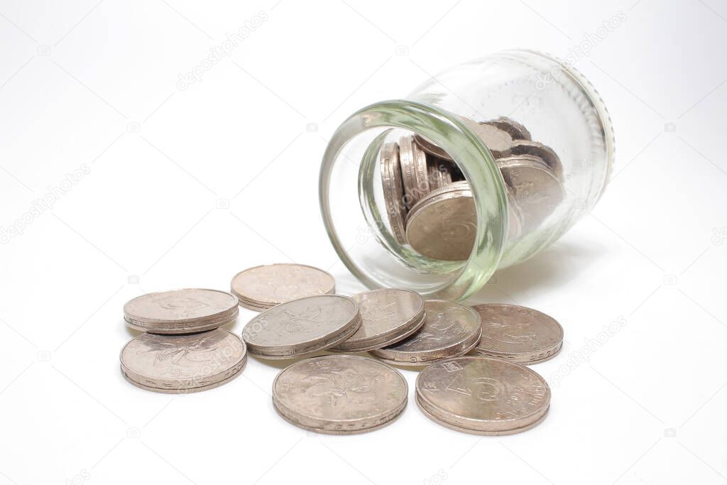 the Jar Full Of Coins , Coins Spilling from a Jar