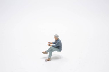 Beyaz panodaki iş adamı. 