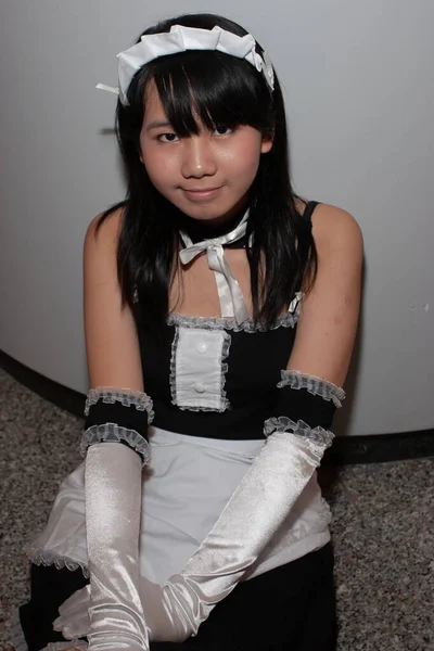 2005年12月27日日本动画女主角在派对上的肖像 — 图库照片