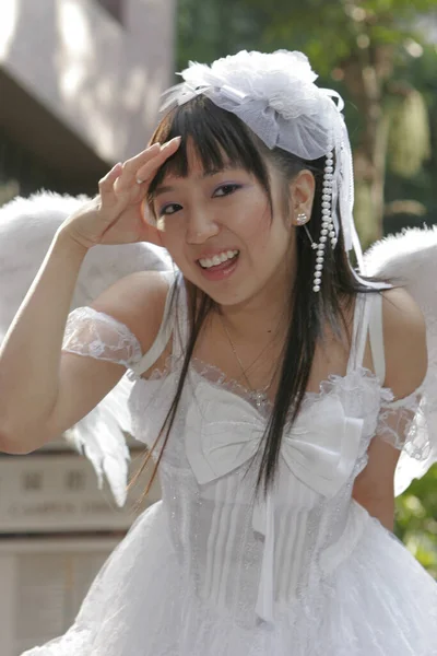 2005年11月20日日本动漫女主角在派对上的肖像 — 图库照片