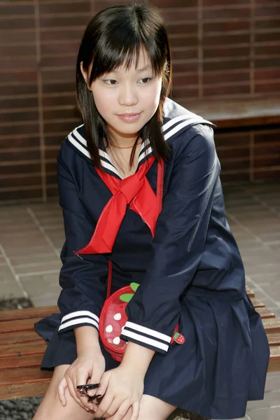 2005年11月20日パーティーでの日本のアニメコスプレ女性の肖像 — ストック写真