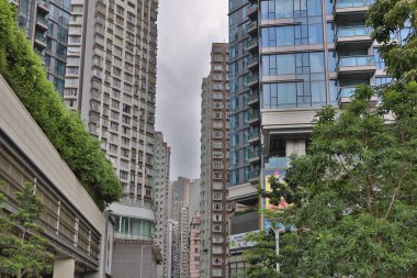 2 Temmuz 2021, Hong Kong 'un kuzeyindeki yerleşim bölgesi.