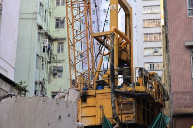 15 Ocak 2021 Mong kok, Hong Kong İnşaat Alanı.