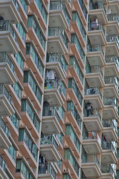Temmuz 2021 Balkon Blok Kalabalık Hong Kong Binası — Stok fotoğraf