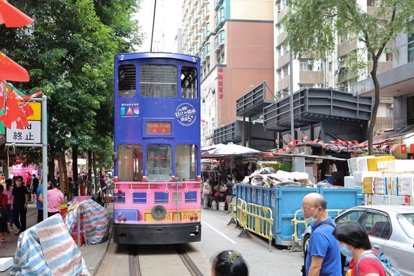 Julio 2021 Compradores Mercado Tranvías Hong Kong — Foto de Stock