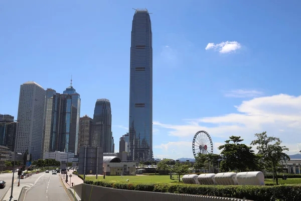 Julio 2021 Tamar Park Con Fondo Horizonte Hong Kong —  Fotos de Stock