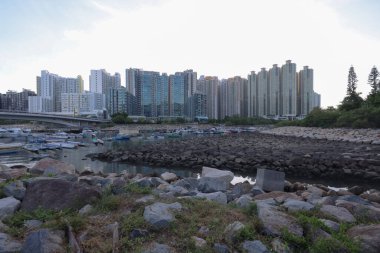 the landscape of Tiu Keng Leng Pier, hk 15 July 2021
