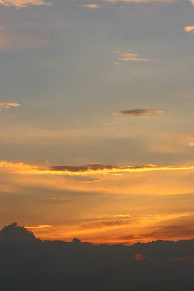 Pôr Sol Céu Fundo Luz Solar Suave Noite Vasto Céu — Fotografia de Stock