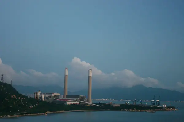 Luglio 2005 Vista Della Centrale Elettrica Tuen Mun Lung Kwu — Foto Stock