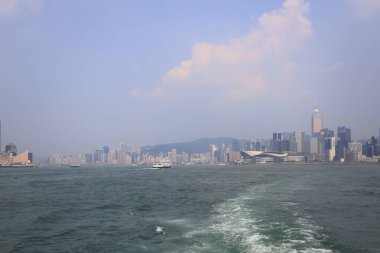 23 Temmuz 2021 Victoria Limanı manzaralı Hong Kong
