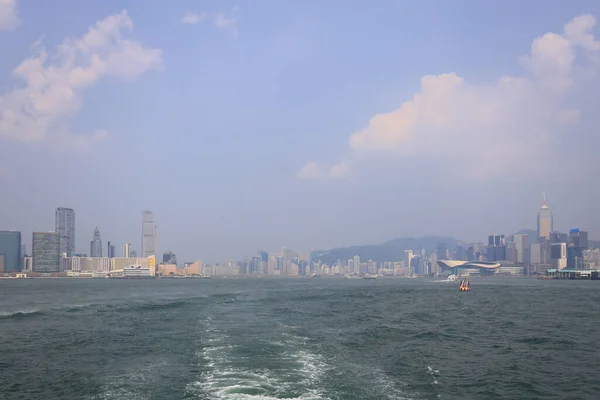 Luglio 2021 Porto Victoria Della Città Hong Kong Tramonto — Foto Stock