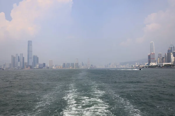 July 2021 Victoria Harbor Hong Kong City Dusk — Stock Photo, Image