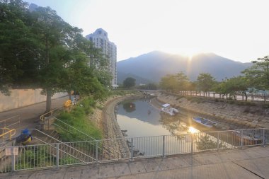 23 Temmuz 2021 'de bir kasabanın ortasında, Mui Wo, hk