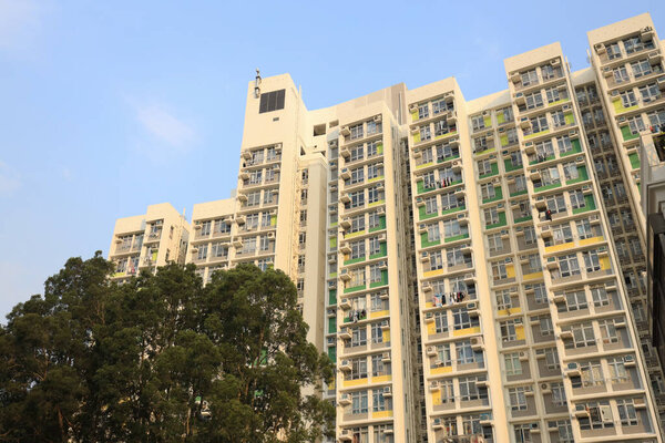 23 July 2021 Ngan Wan Estate, in mui wo, the public housing near hong kong countrysid