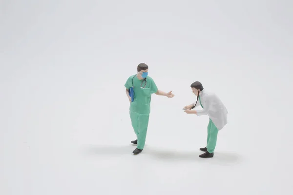 Mini Figura Médicos Mini Figura Evacuação Pacientes Infectados — Fotografia de Stock