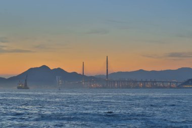 22 Temmuz 2021 Tsing Yi, Taşkesiciler Köprüsü Hong Kong