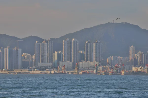 Července 2021 Pohled Kowloon Cityscape Victoria Harbor — Stock fotografie