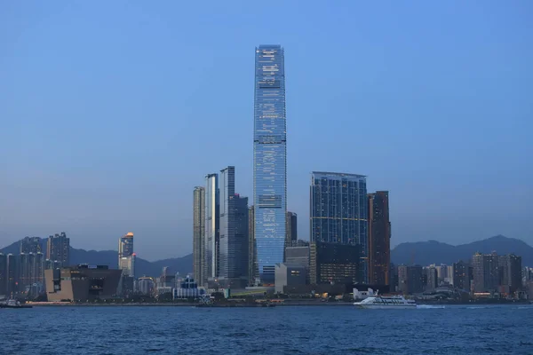 Lipca 2021 Widok Zachodni Kowloon Miasta Victoria Harbor — Zdjęcie stockowe