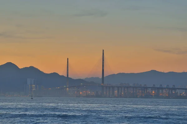 Julio 2021 Tsing Stonecutters Bridge Hong Kong — Foto de Stock