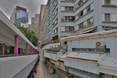 31 Temmuz 2021 Sanayi bölgesinde eski bir bina, Kwai Chung, hk