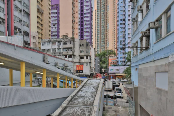 Juli 2021 Die Landschaft Der Fußgängerbrücke Kwai Hing Hongkong — Stockfoto