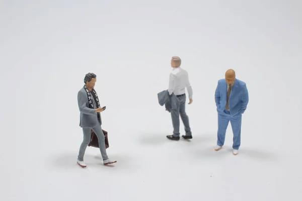 Mini Figura Los Hombres Negocios Pizarra Blanca — Foto de Stock