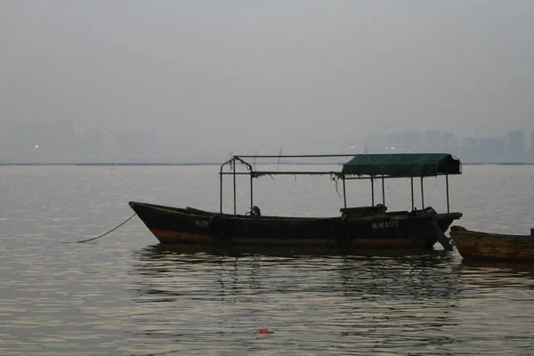 Fiskebåtar Hamnen Dawn Lau Fau Shan Hong Kong — Stockfoto