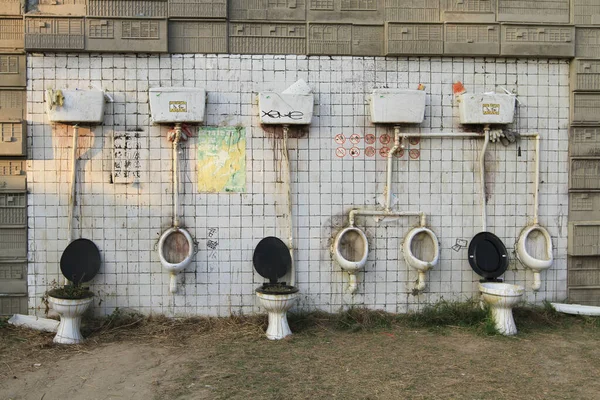 Jan 2010 Installation Art Urinals Toilet Seat — Stock Photo, Image