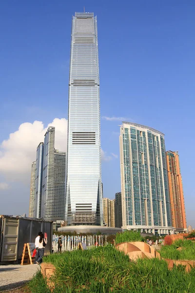 Jan 2010 Icc Felhőkarcoló West Kowloon Hong Kong Kína — Stock Fotó