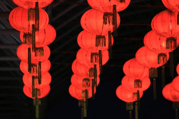 Lanterna Vermelha Tradicional Durante Ano Novo Chinês — Fotografia de Stock