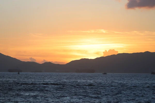 Juli 2021 Sonnenuntergang Über Dem Ozean Szenische Aussicht Bei Sonnenuntergang — Stockfoto