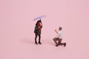  Adam heyecanlı kadınına yüzükle evlenme teklif ediyor. 