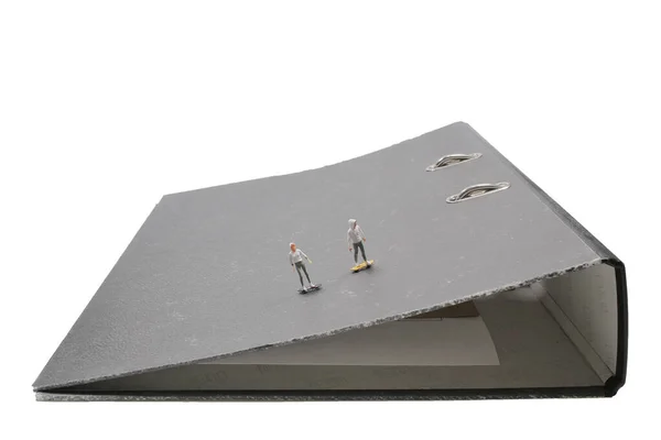 Міні Фігури Грати Скейтборд Box File — стокове фото