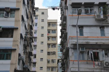 15 Ağustos 2021 To Kwa Wan 'daki apartman binaları.