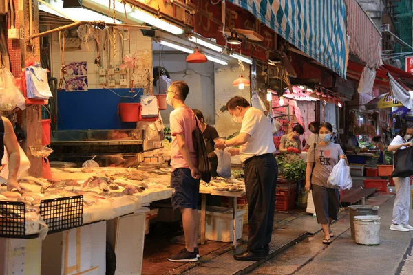 Aug 2021 Den Historiska Centrum Utomhus Causeway Bay Marknaden — Stockfoto