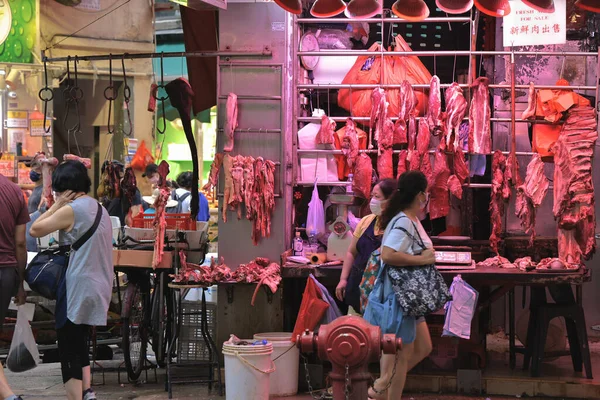 Aug 2021 Den Historiska Centrum Utomhus Wan Chai Marknaden — Stockfoto