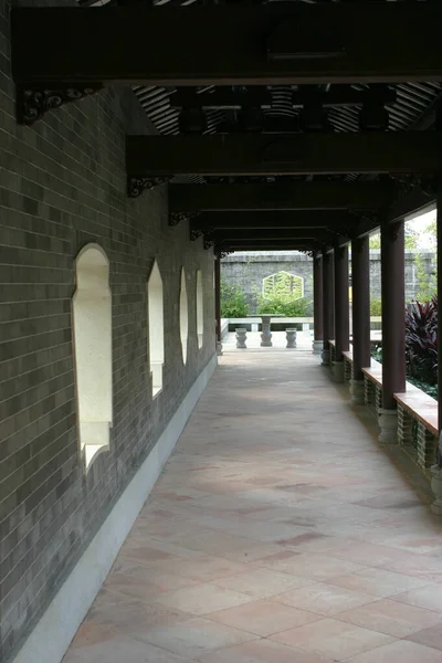 Dec 2004 Hallway Traditional Chinese Garden — Stock Photo, Image