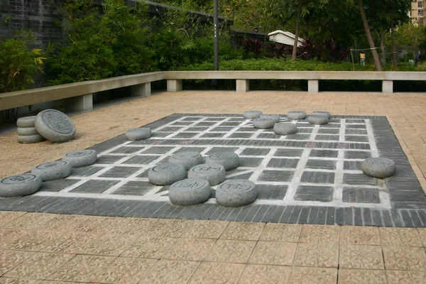 Piedra Ajedrez Chino Parque Hong Kong — Foto de Stock