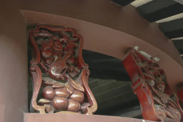 Detalles Tradicionales Del Techo Madera Chino — Foto de Stock