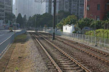 Hong Kong 'daki tren yolu manzarası, Taen Mun bölgesi.